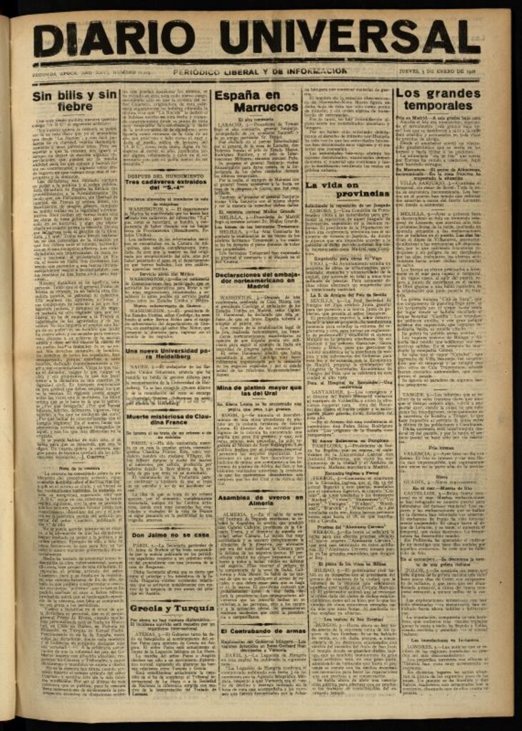 Miniatura de Diario Universal del 5 de enero de 1928