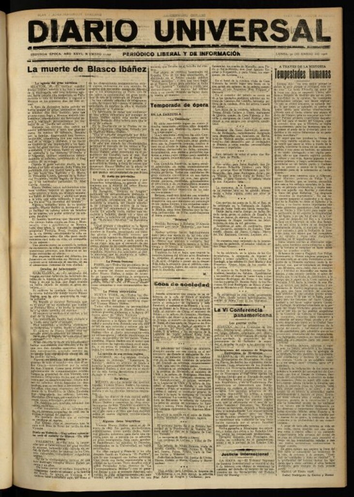 Miniatura de Diario Universal del 30 de enero de 1928
