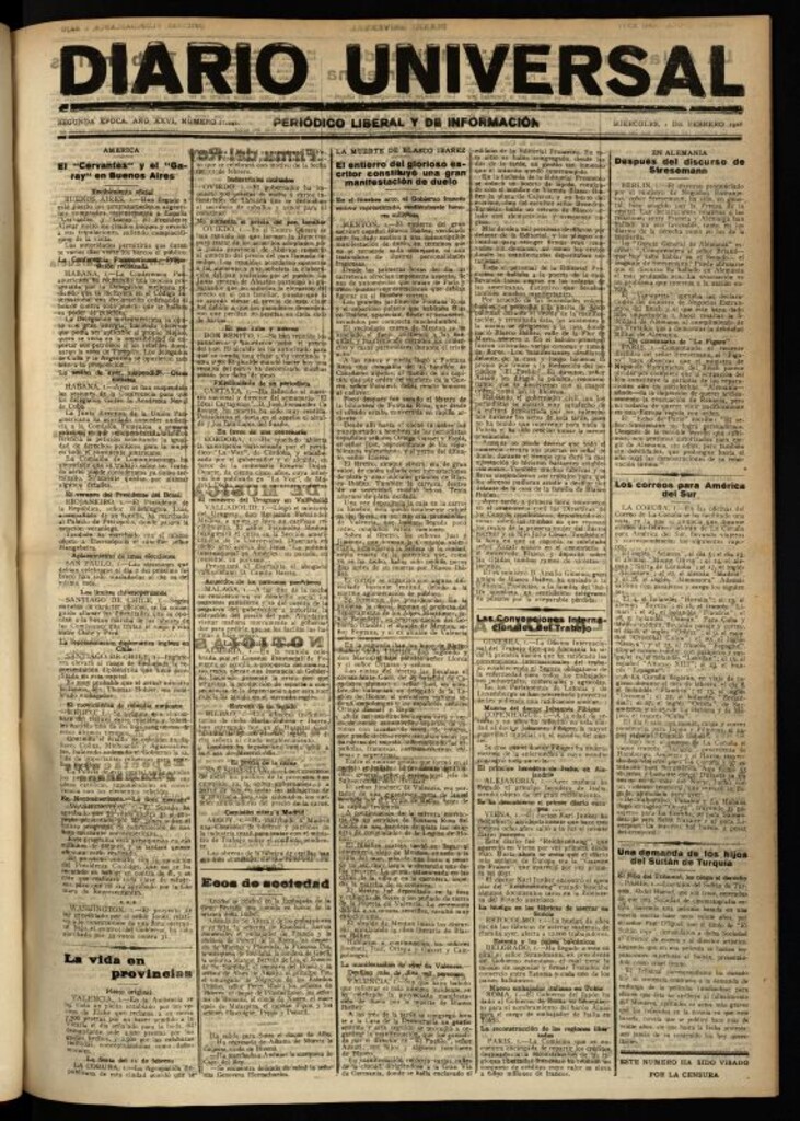 Miniatura de Diario Universal del 1 de febrero de 1928