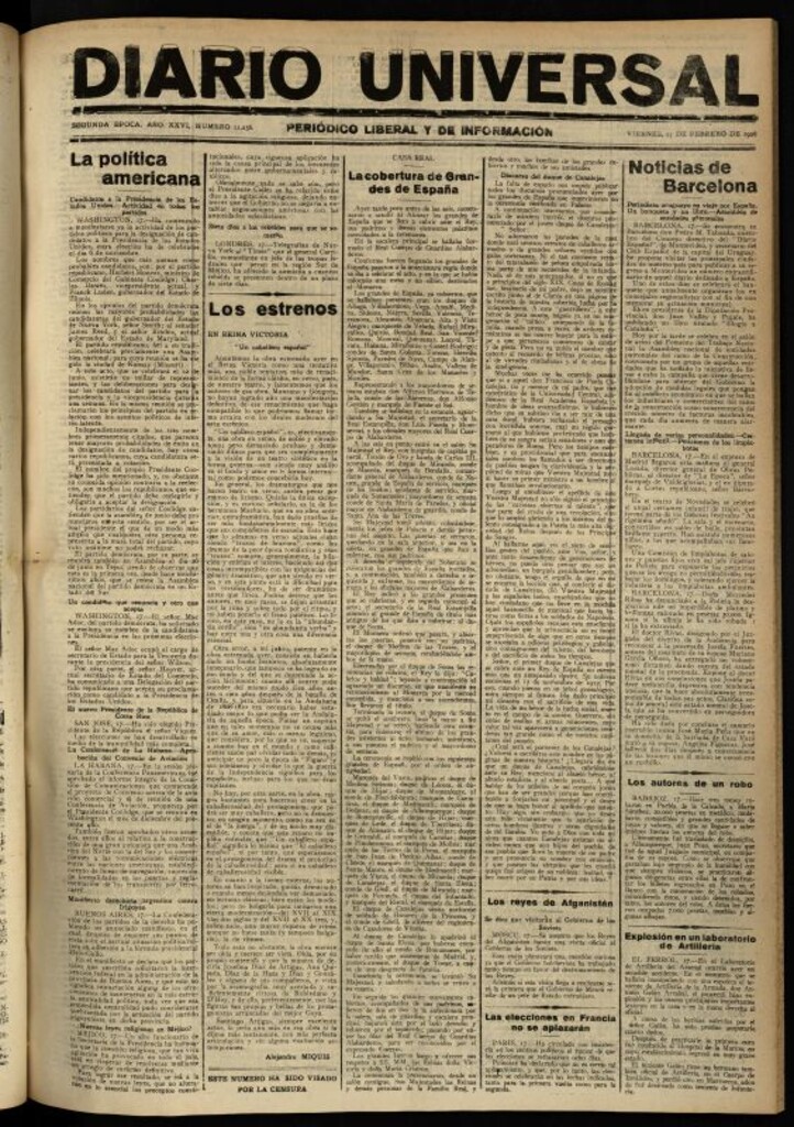 Miniatura de Diario Universal del 17 de febrero de 1928
