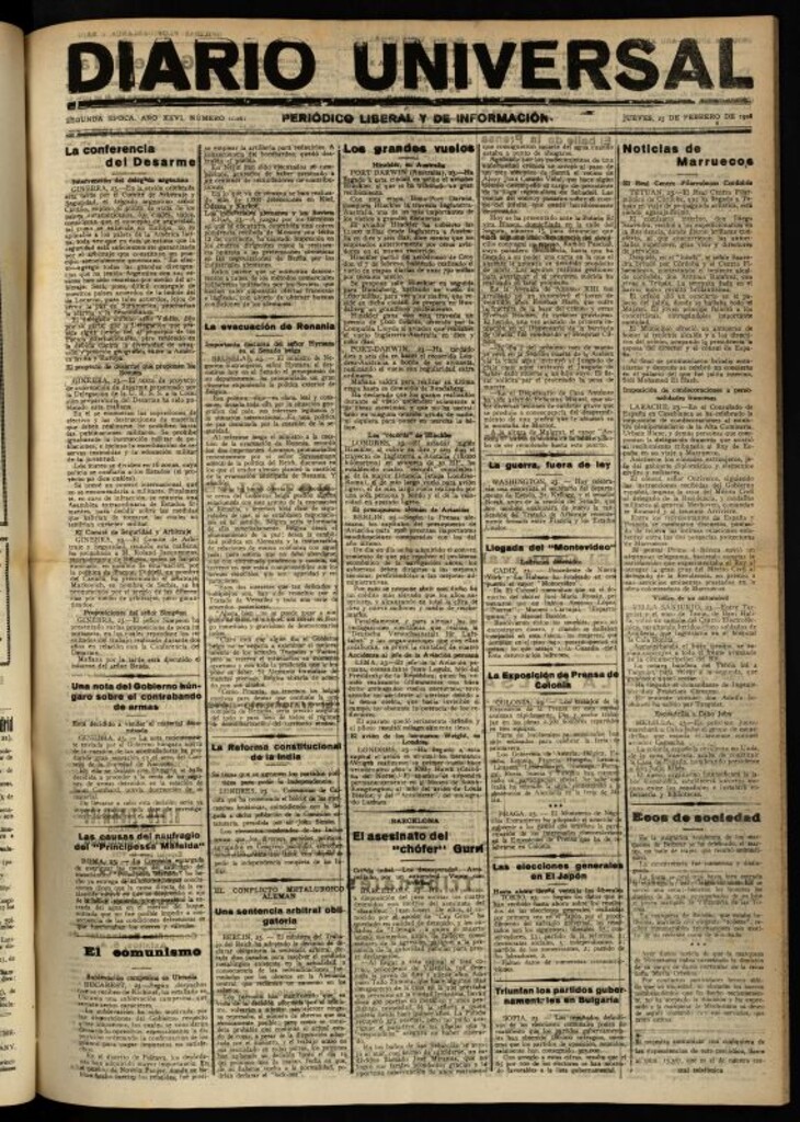 Miniatura de Diario Universal del 23 de febrero de 1928