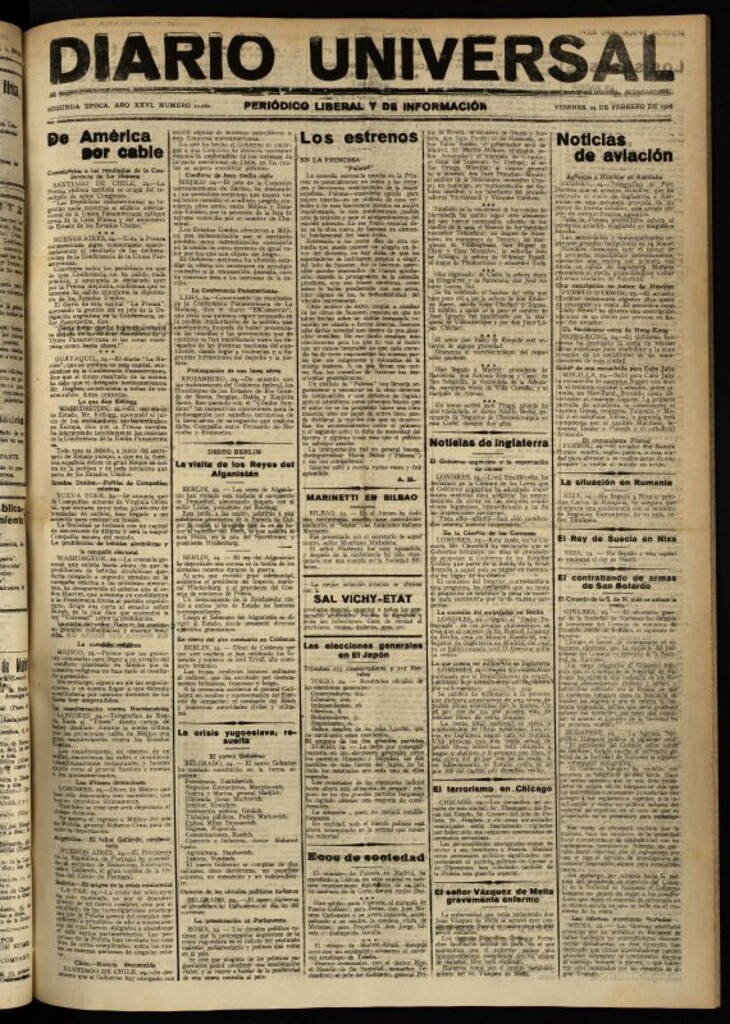 Miniatura de Diario Universal del 24 de febrero de 1928