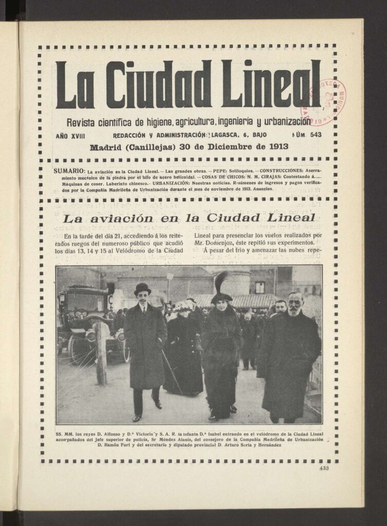 Miniatura de La Ciudad Lineal : órgano oficial de la Compañía Madrileña de Urbanización del 30 de diciembre de 1913