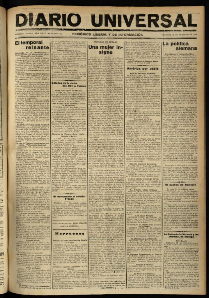 Miniatura de Diario Universal del 28 de febrero de 1928