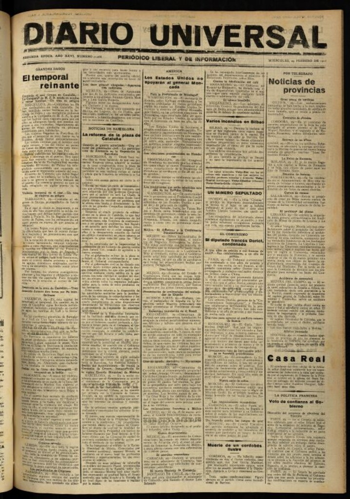Miniatura de Diario Universal del 29 de febrero de 1928