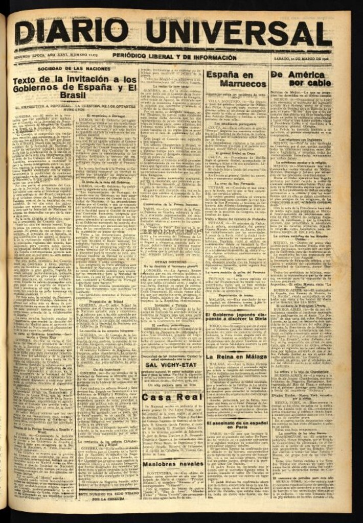 Miniatura de Diario Universal del 10 de marzo de 1928