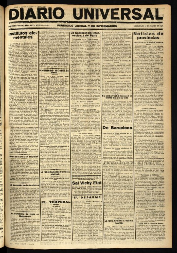 Miniatura de Diario Universal del 21 de marzo de 1928