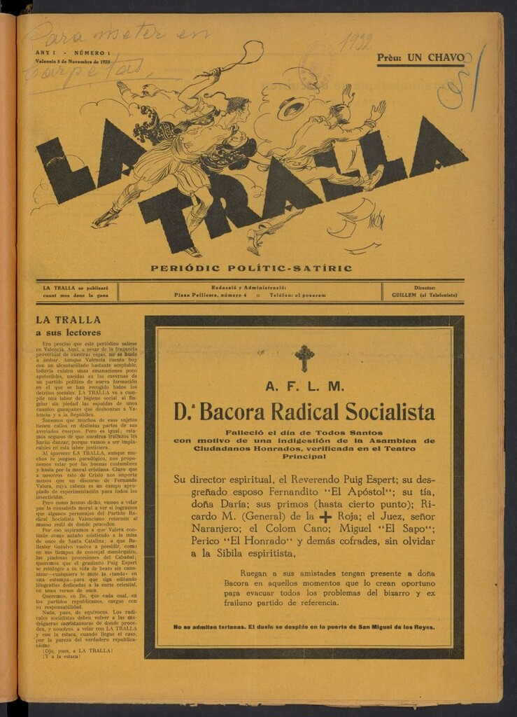 Miniatura de La tralla: periodic polític-satíric