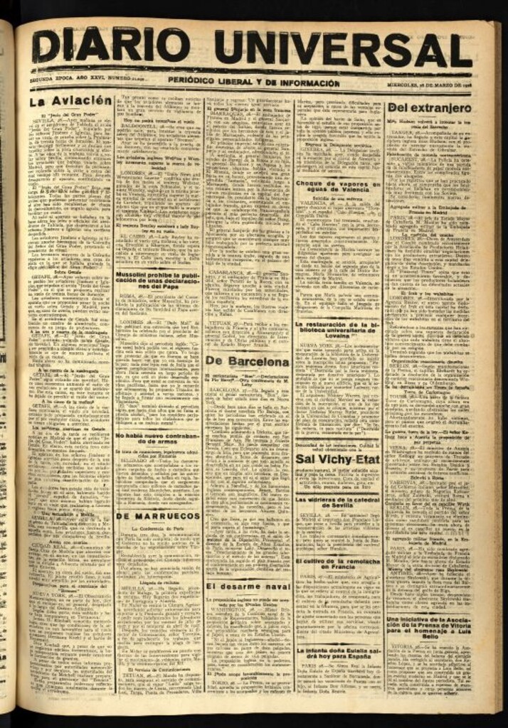 Miniatura de Diario Universal del 28 de marzo de 1928