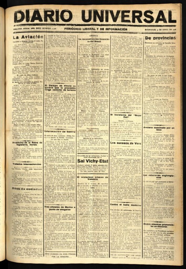 Miniatura de Diario Universal del 4 de abril de 1928