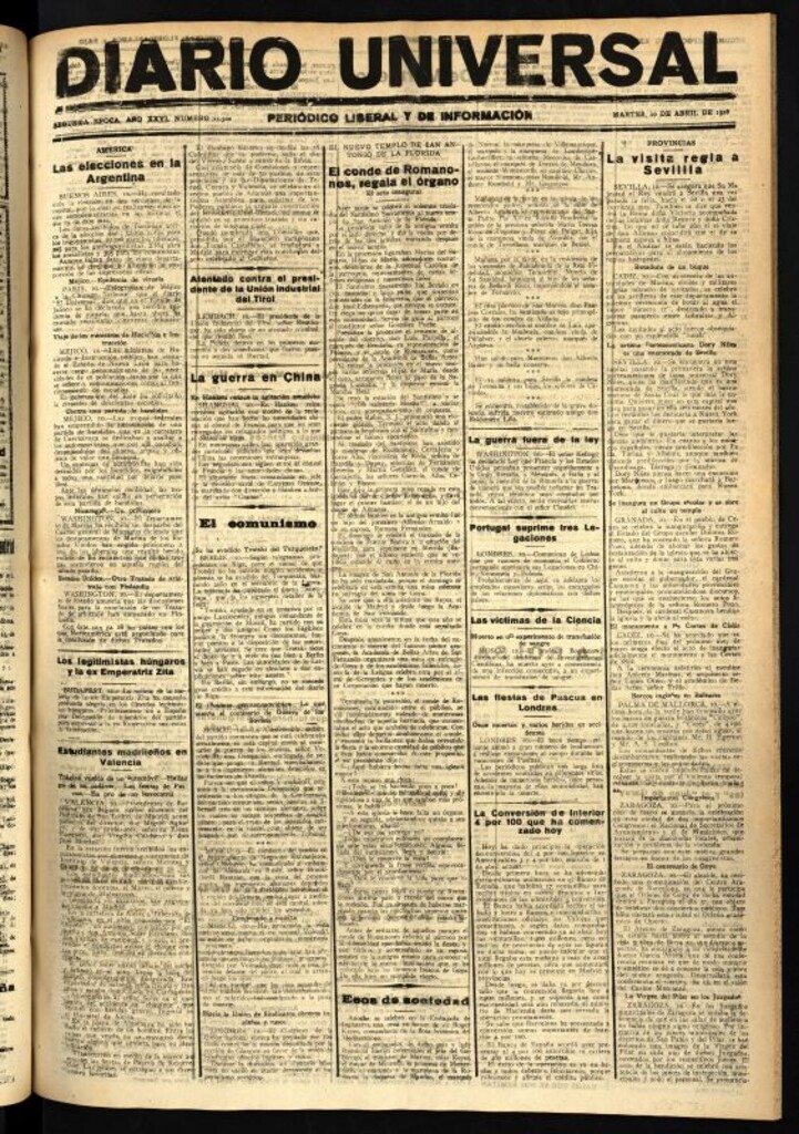 Miniatura de Diario Universal del 10 de abril de 1928