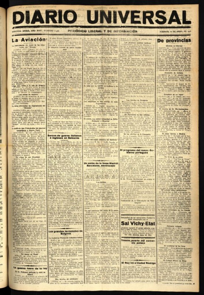 Miniatura de Diario Universal del 20 de abril de 1928