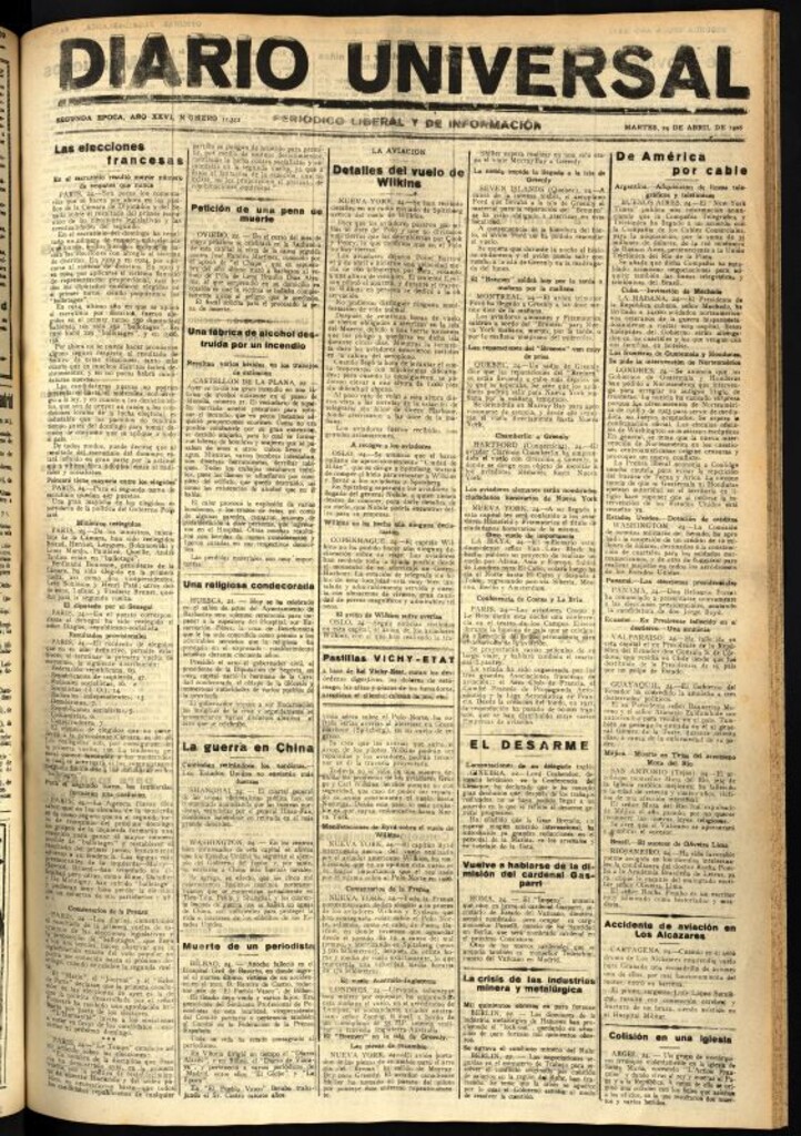 Miniatura de Diario Universal del 24 de abril de 1928