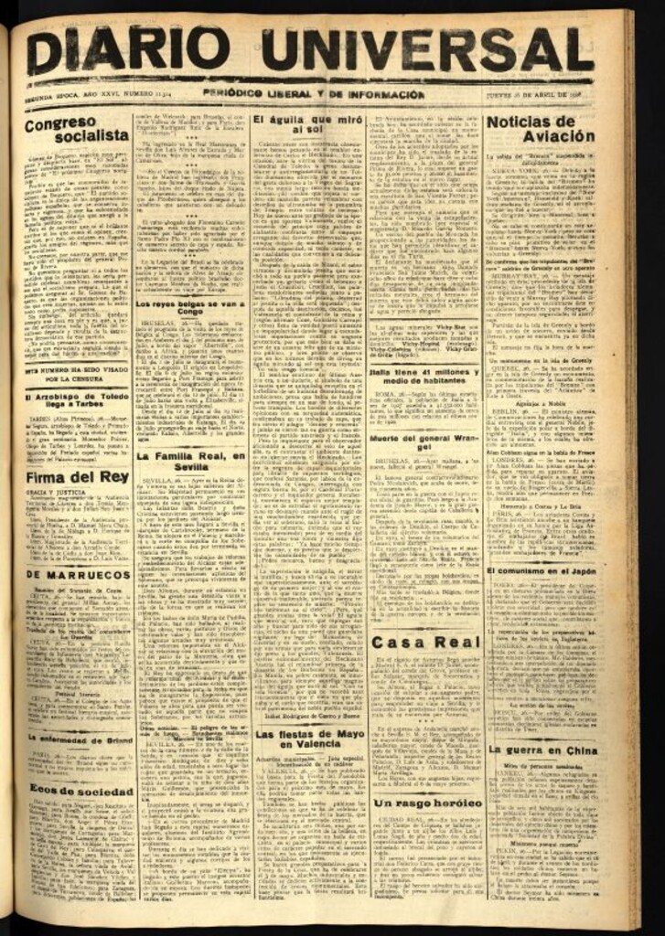 Miniatura de Diario Universal del 26 de abril de 1928