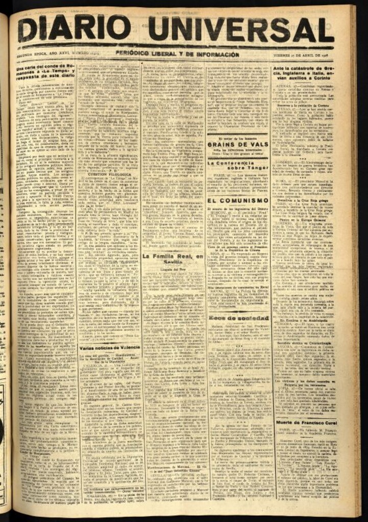 Miniatura de Diario Universal del 27 de abril de 1928