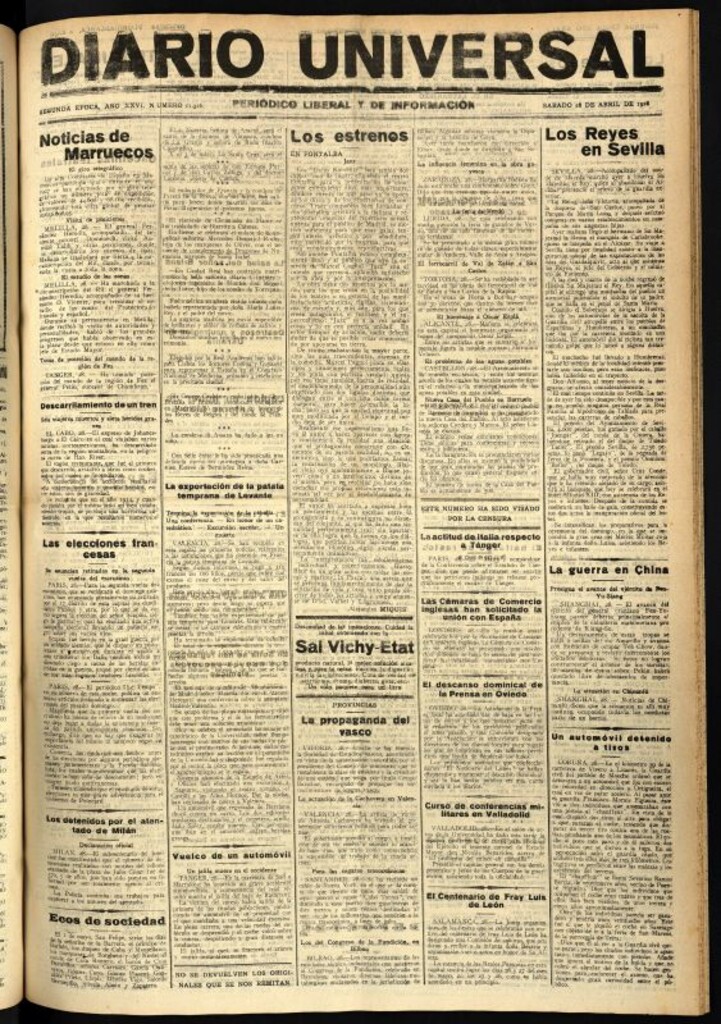 Miniatura de Diario Universal del 28 de abril de 1928