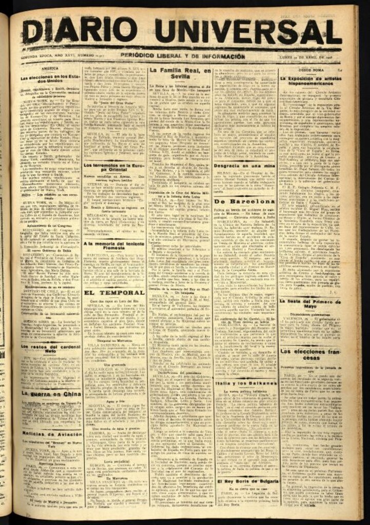 Miniatura de Diario Universal del 30 de abril de 1928
