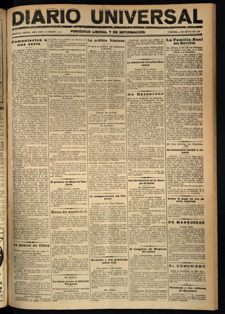 Miniatura de Diario Universal del 4 de mayo de 1928