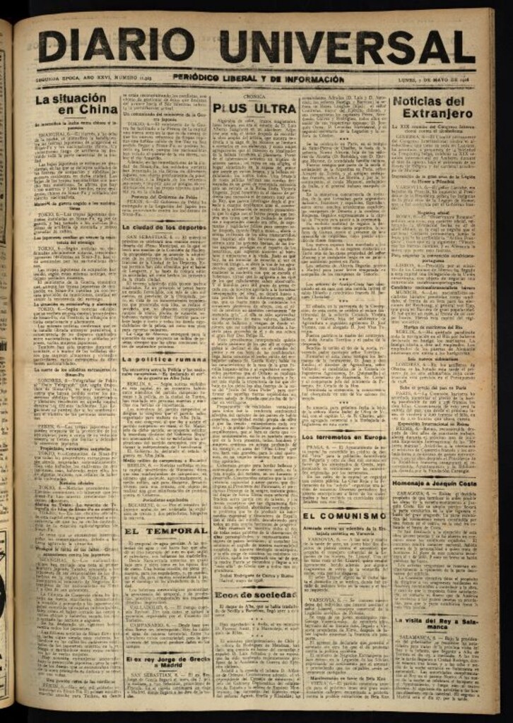 Miniatura de Diario Universal del 7 de mayo de 1928