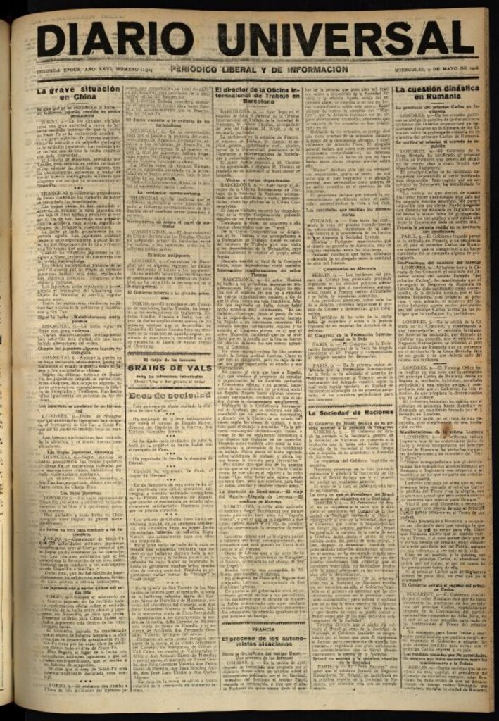 Miniatura de Diario Universal del 9 de mayo de 1928