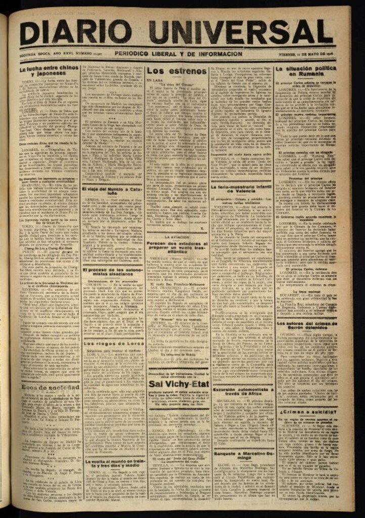 Miniatura de Diario Universal del 11 de mayo de 1928