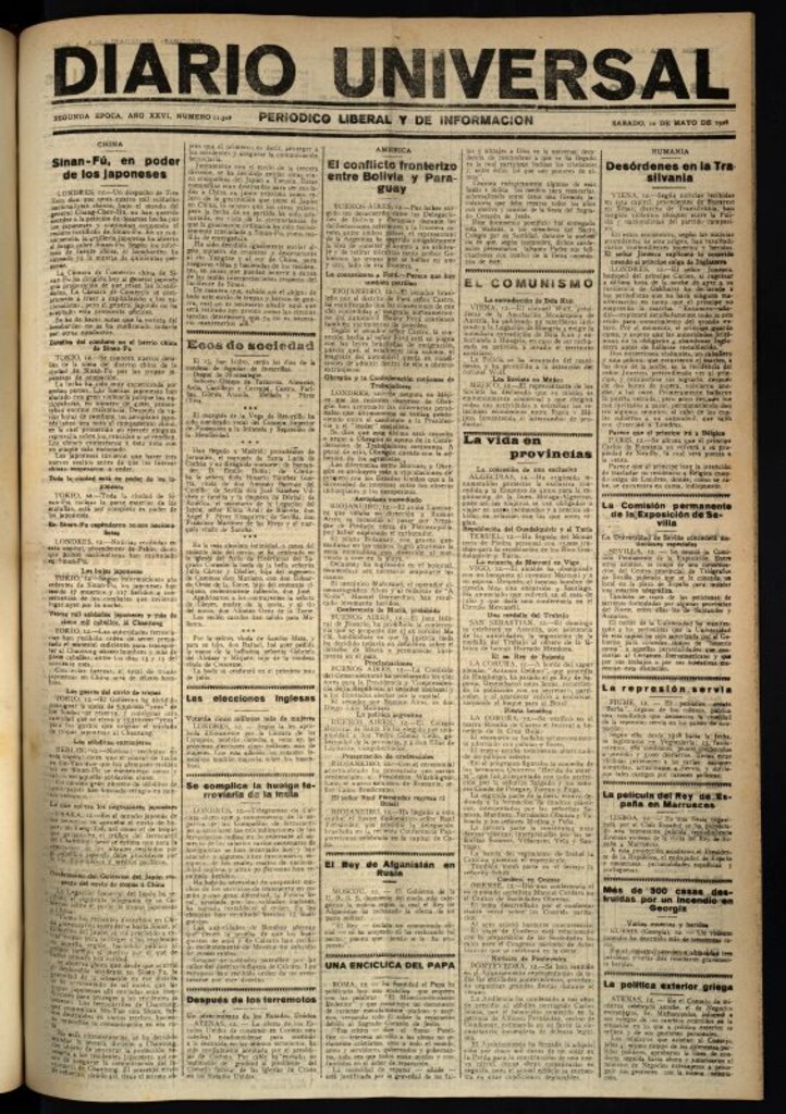 Miniatura de Diario Universal del 12 de mayo de 1928