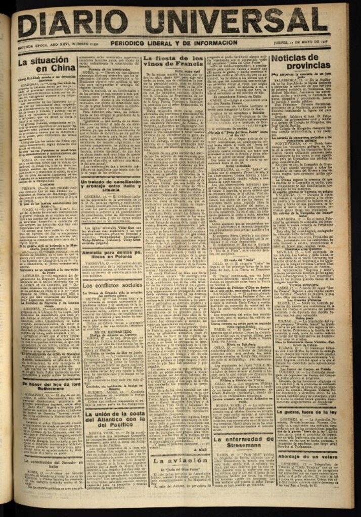 Miniatura de Diario Universal del 17 de mayo de 1928