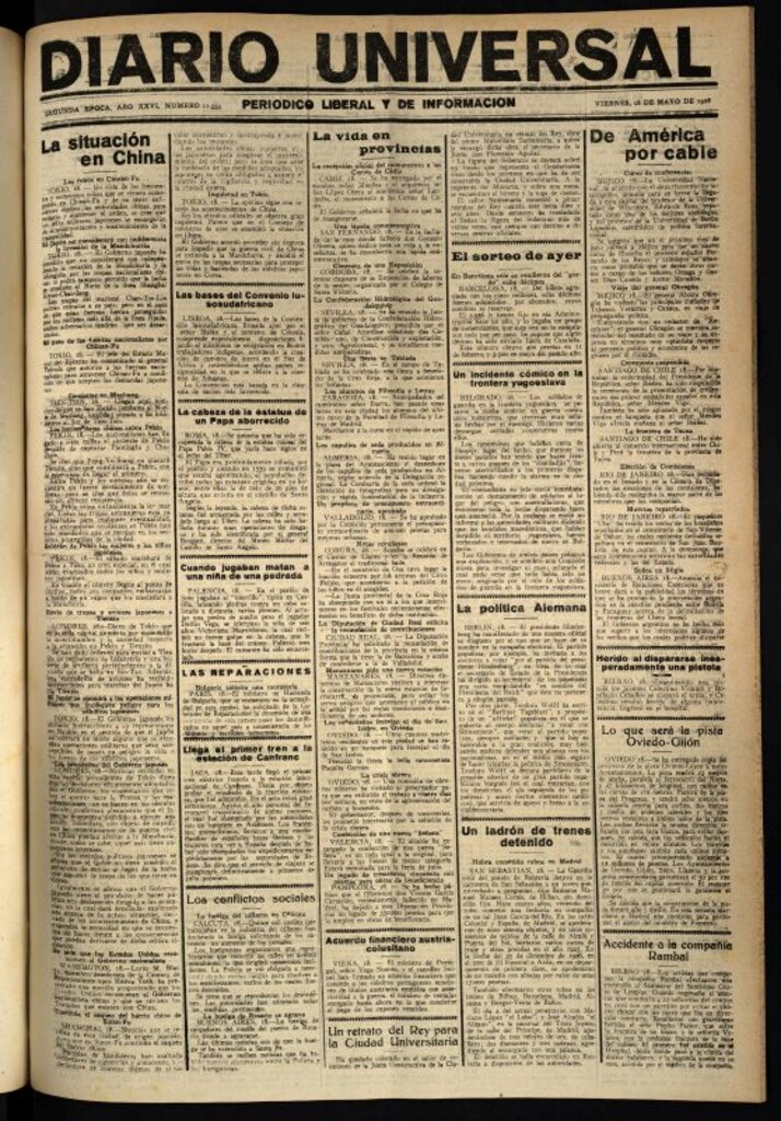 Miniatura de Diario Universal del 18 de mayo de 1928