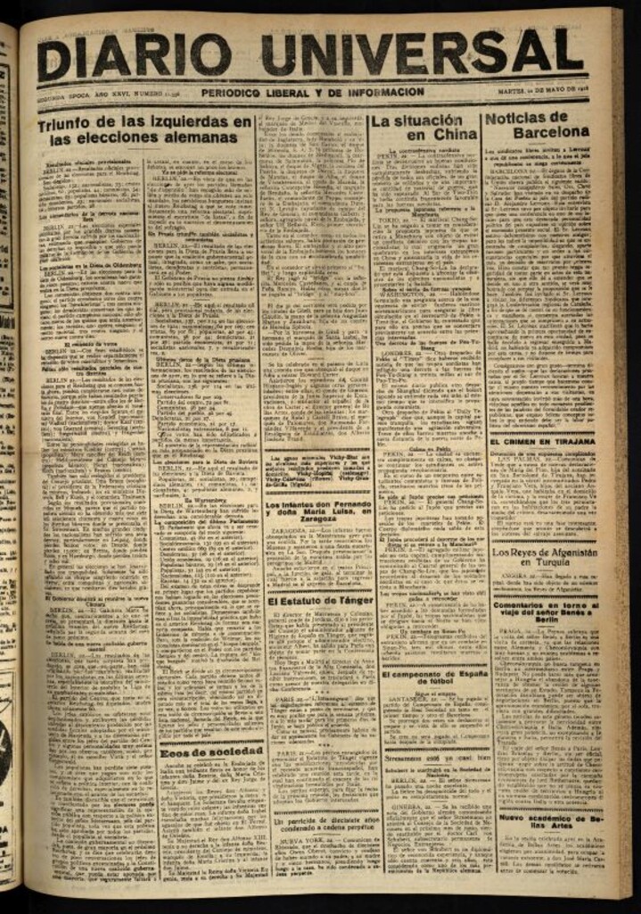Miniatura de Diario Universal del 22 de mayo de 1928