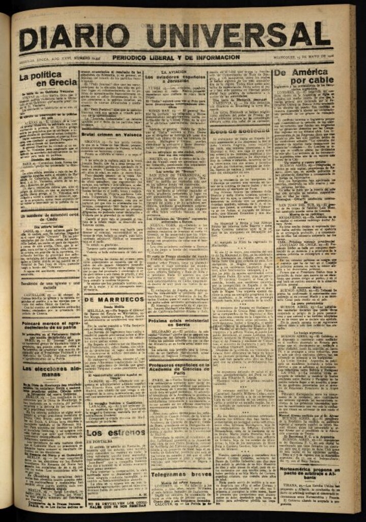 Miniatura de Diario Universal del 23 de mayo de 1928