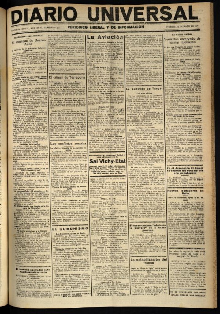 Miniatura de Diario Universal del 25 de mayo de 1928