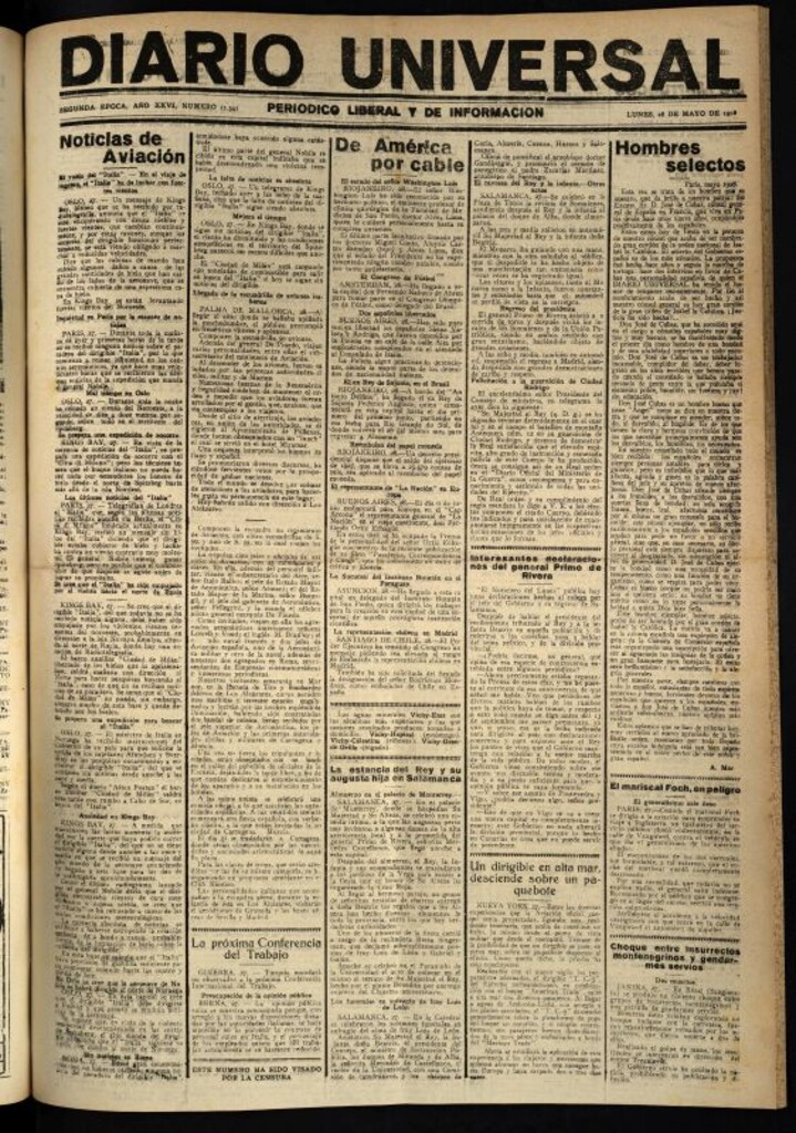 Miniatura de Diario Universal del 28 de mayo de 1928