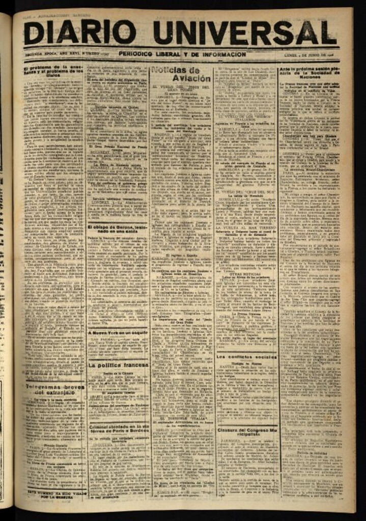 Miniatura de Diario Universal del 4 de junio de 1928