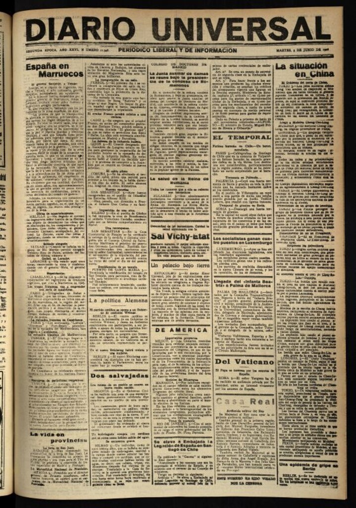 Miniatura de Diario Universal del 5 de junio de 1928