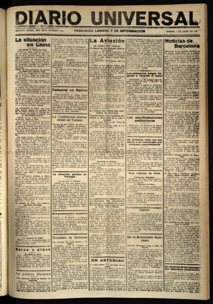 Miniatura de Diario Universal del 9 de junio de 1928