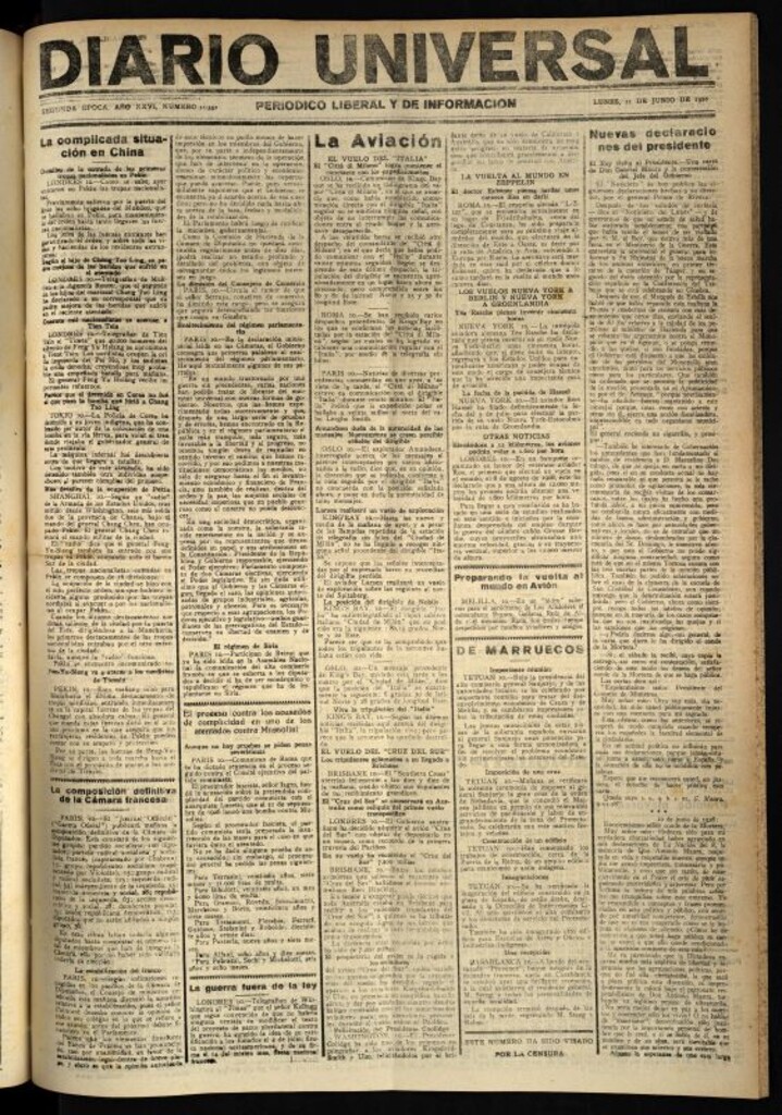 Miniatura de Diario Universal del 11 de junio de 1928