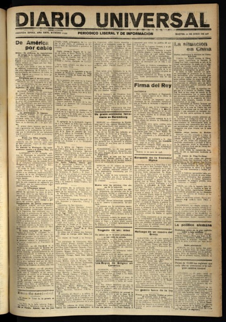 Miniatura de Diario Universal del 12 de junio de 1928