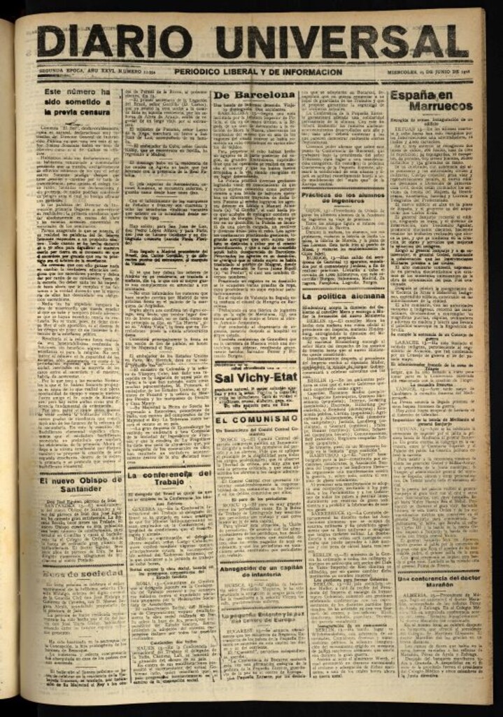 Miniatura de Diario Universal del 13 de junio de 1928