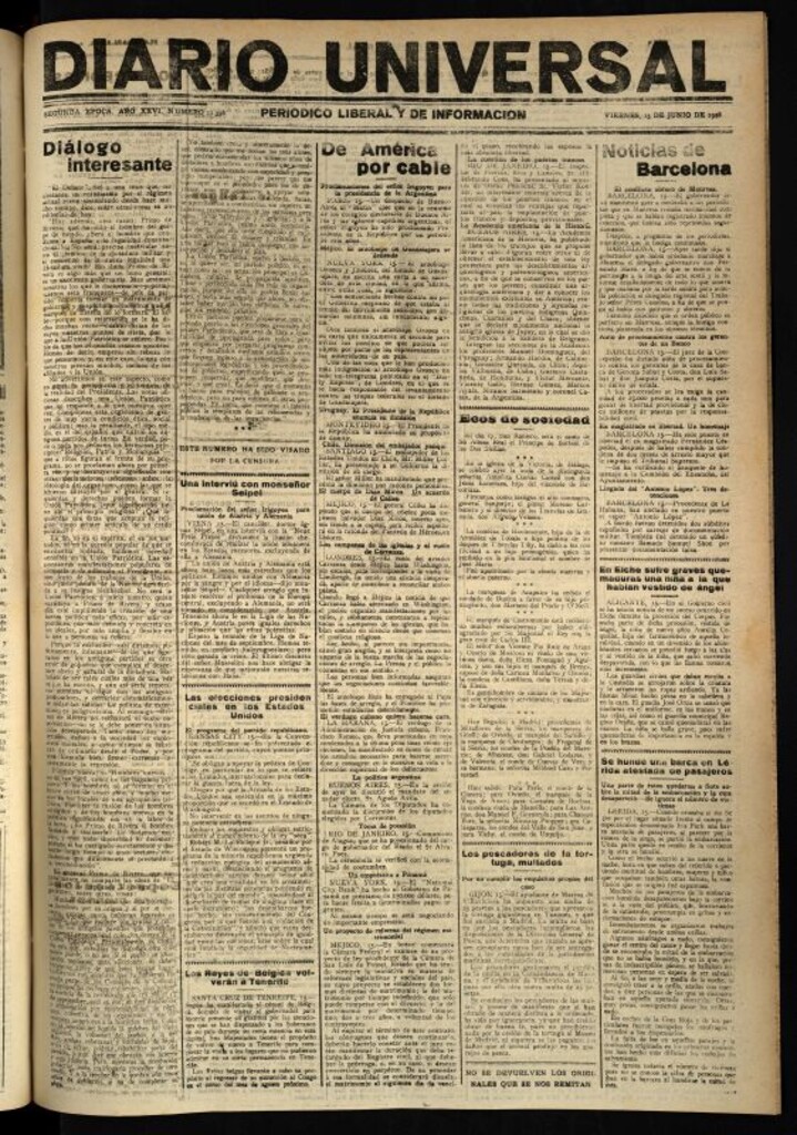 Miniatura de Diario Universal del 15 de junio de 1928