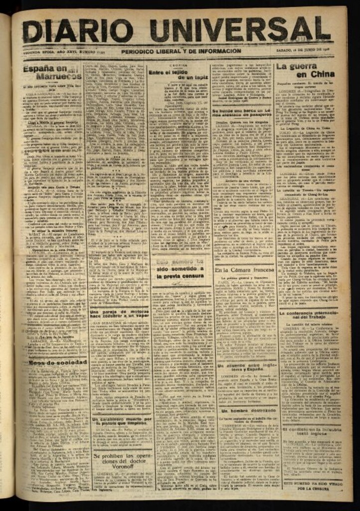 Miniatura de Diario Universal del 16 de junio de 1928