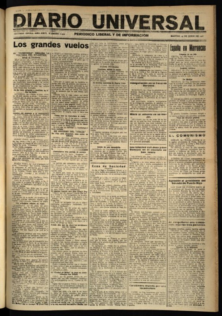 Miniatura de Diario Universal del 19 de junio de 1928