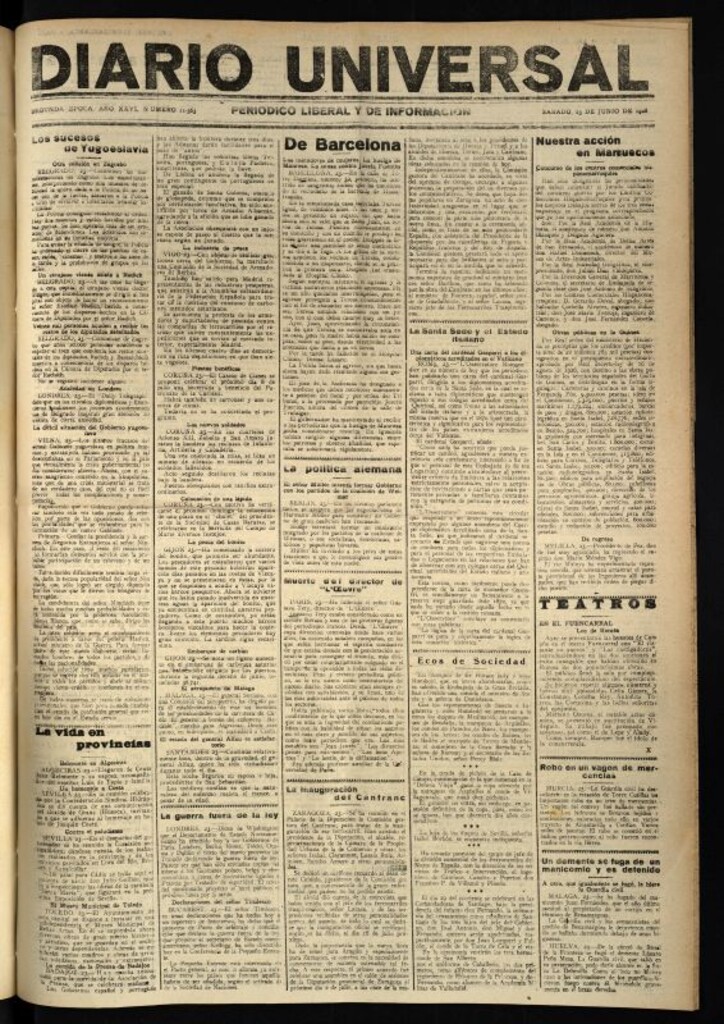 Miniatura de Diario Universal del 23 de junio de 1928