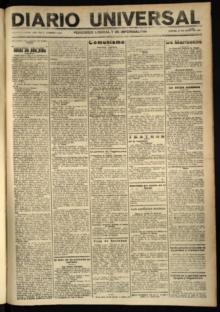 Miniatura de Diario Universal del 28 de junio de 1928