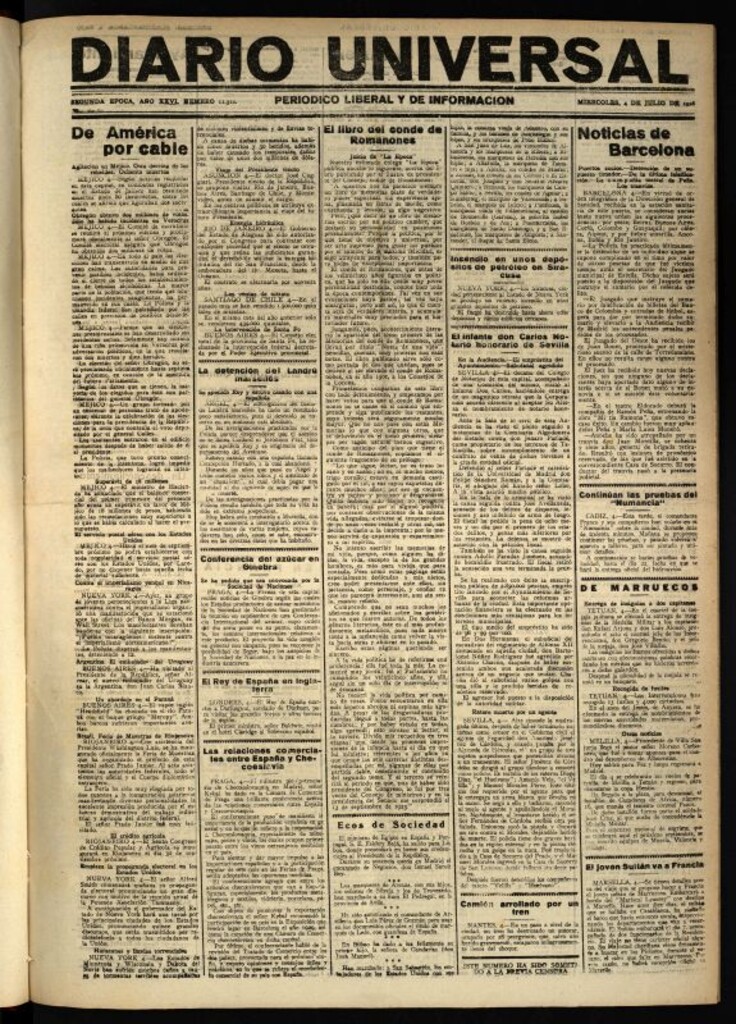 Miniatura de Diario Universal del 4 de julio de 1928