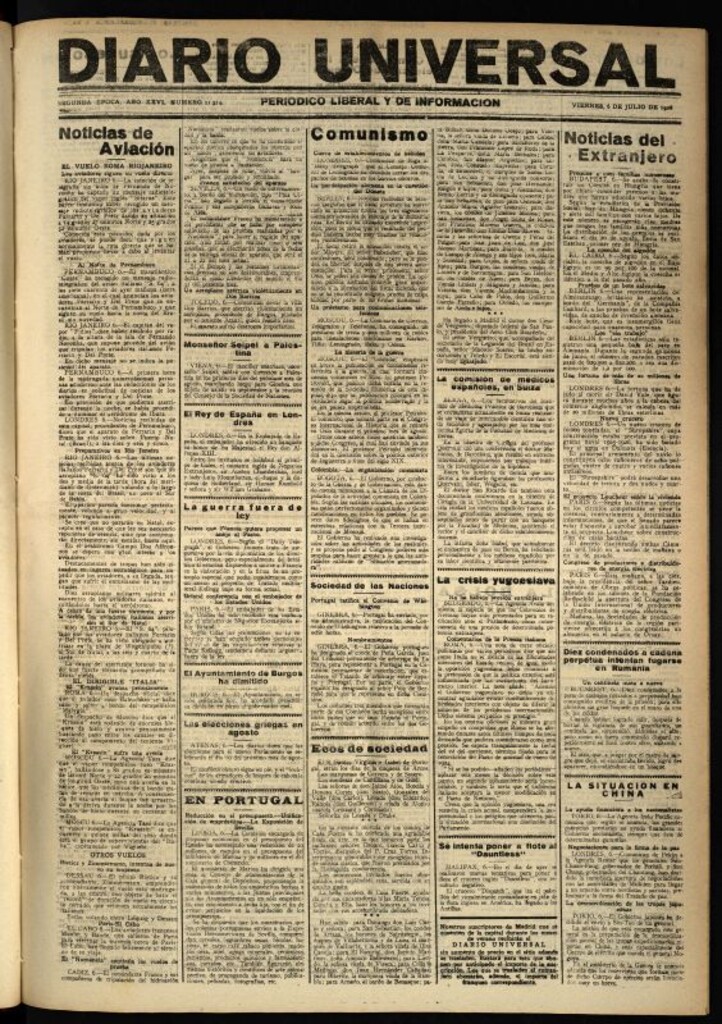 Miniatura de Diario Universal del 6 de julio de 1928