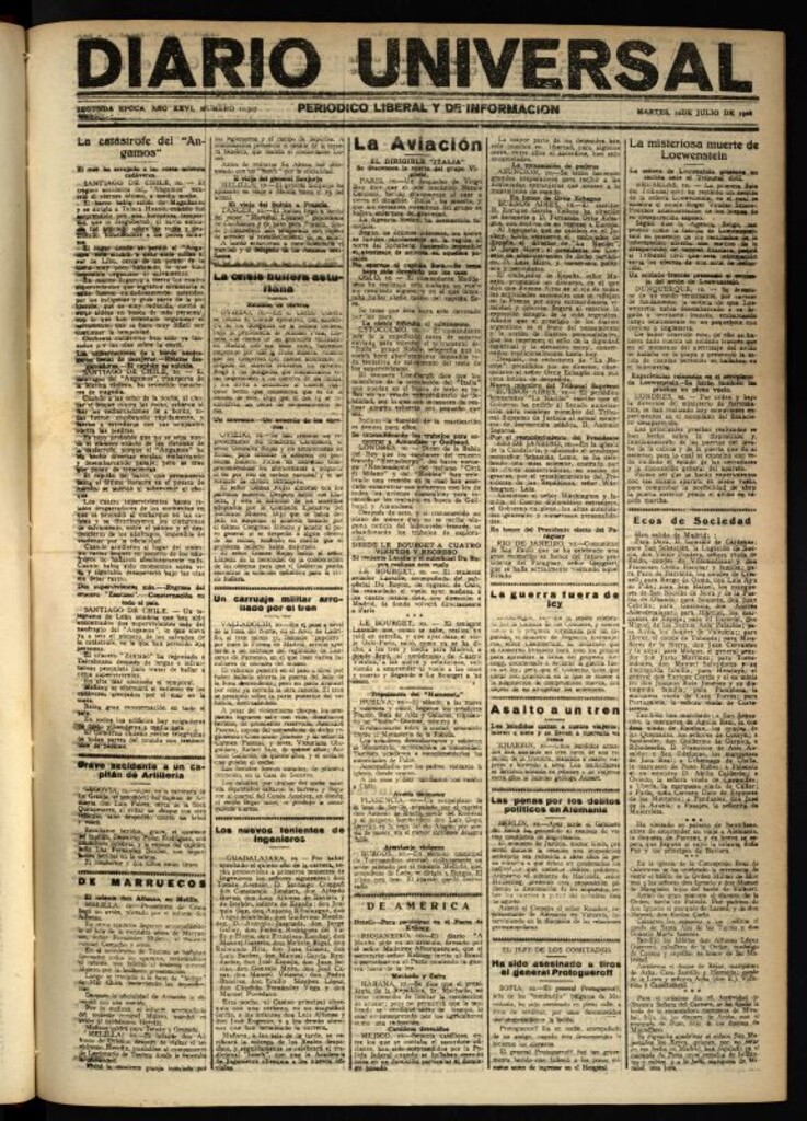 Miniatura de Diario Universal del 10 de julio de 1928
