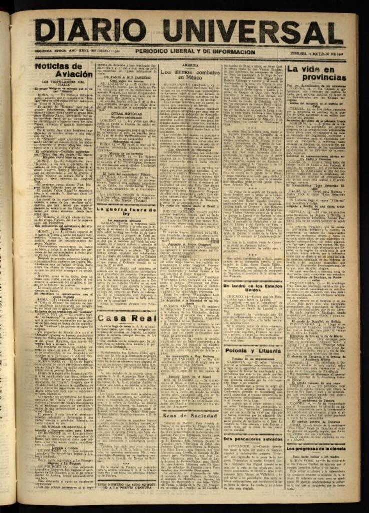 Miniatura de Diario Universal del 13 de julio de 1928
