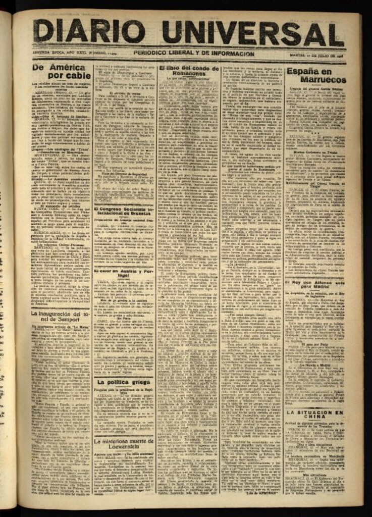 Miniatura de Diario Universal del 17 de julio de 1928