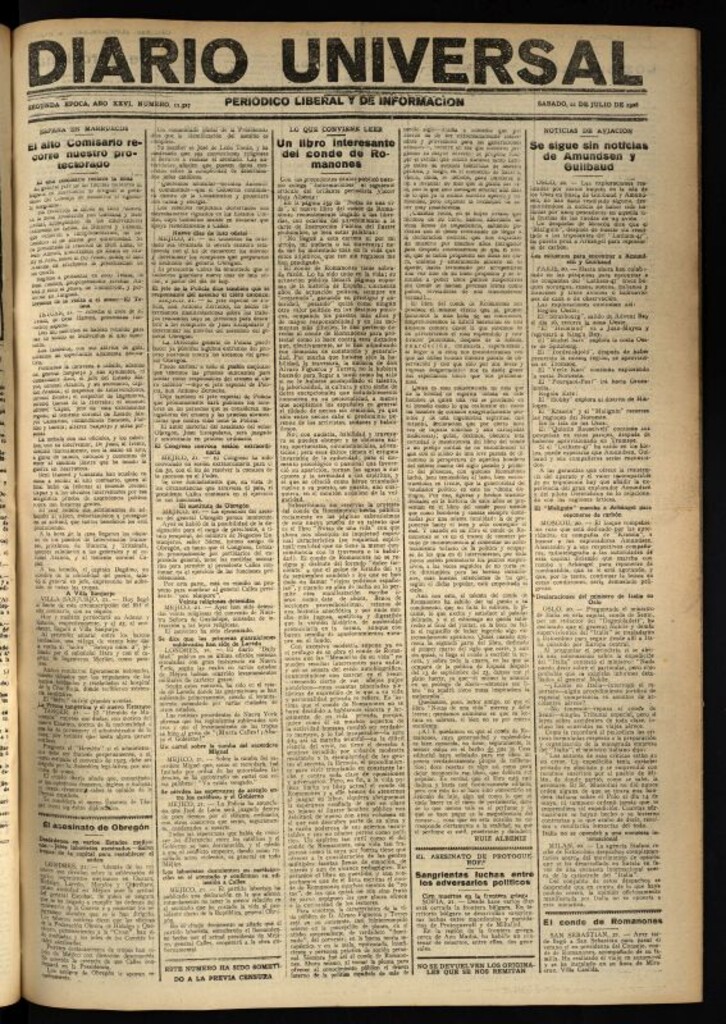 Miniatura de Diario Universal del 21 de julio de 1928