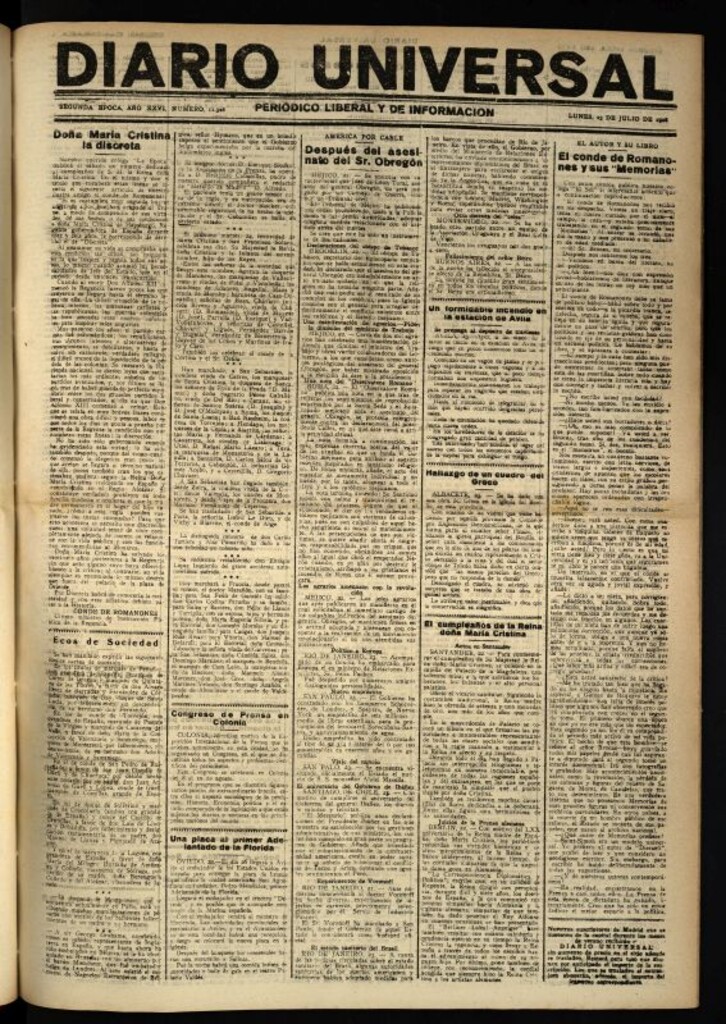 Miniatura de Diario Universal del 23 de julio de 1928